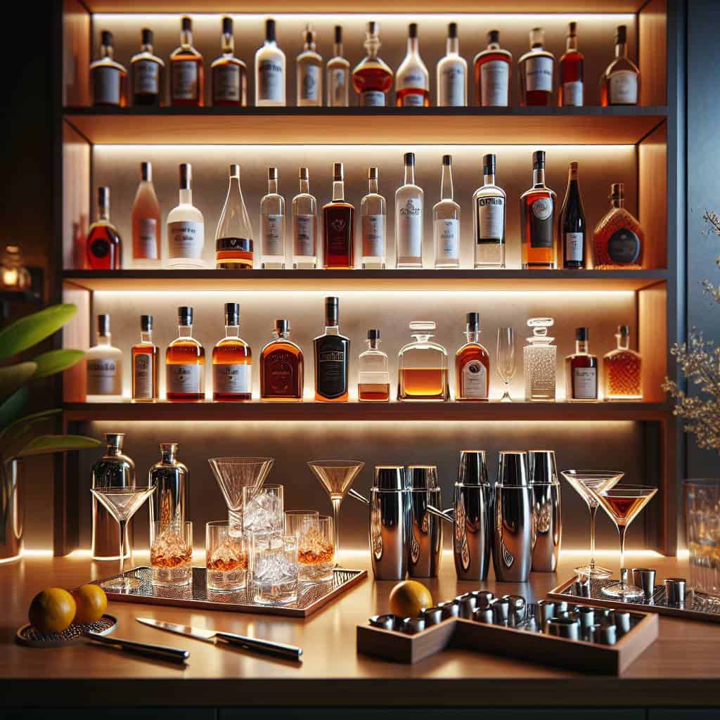 featured organizing a home cocktail bar