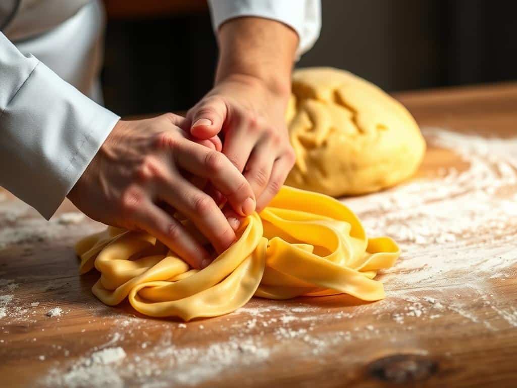 Pasta dough image showing kneading techniques and resting dough