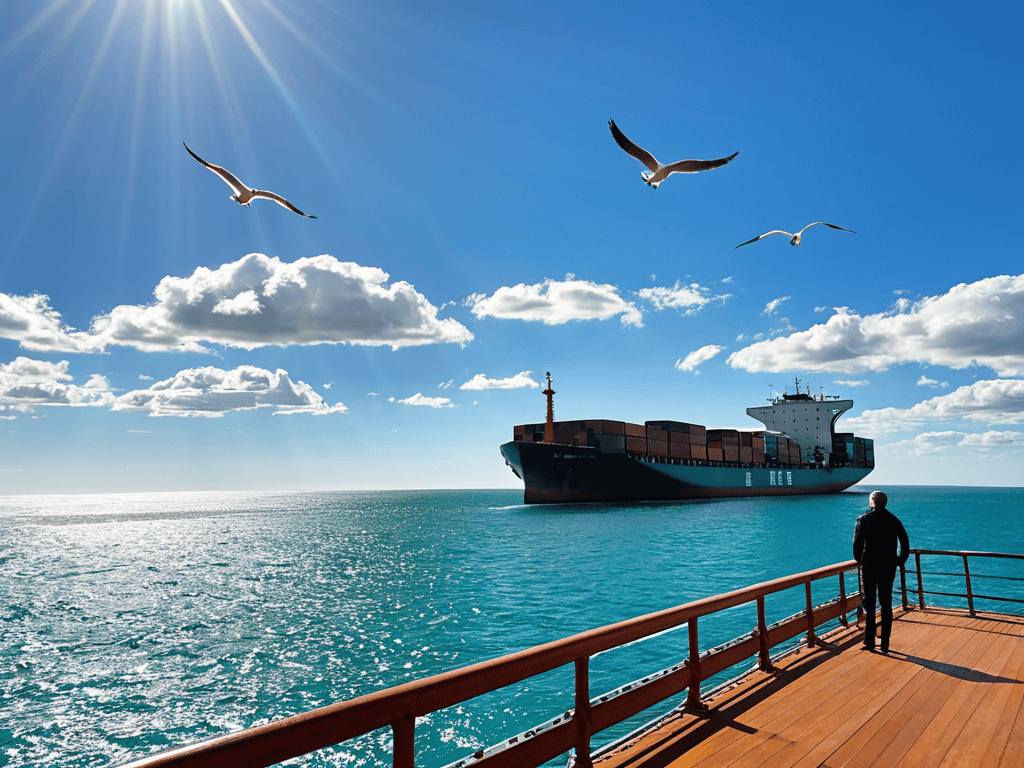 Cargo Ship Travel at Sea
