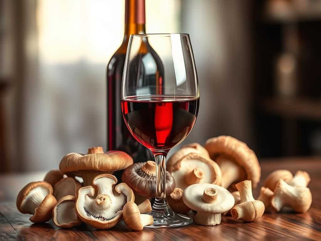 Wine with mushrooms