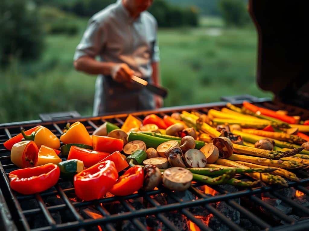 Grilling vegetables