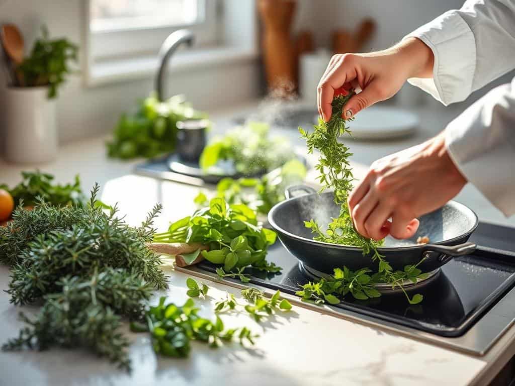 Cooking with herbs